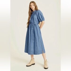NWT J. Crew size M denim dress in chambray